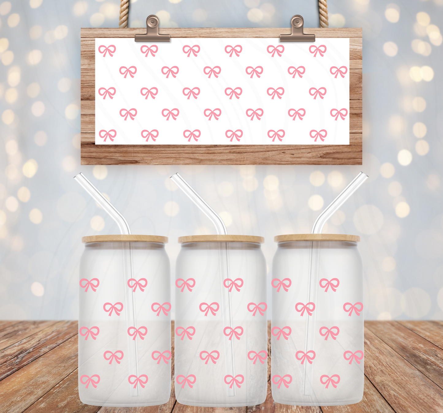 Mini Bows 16oz Libbey Wrap Transfer