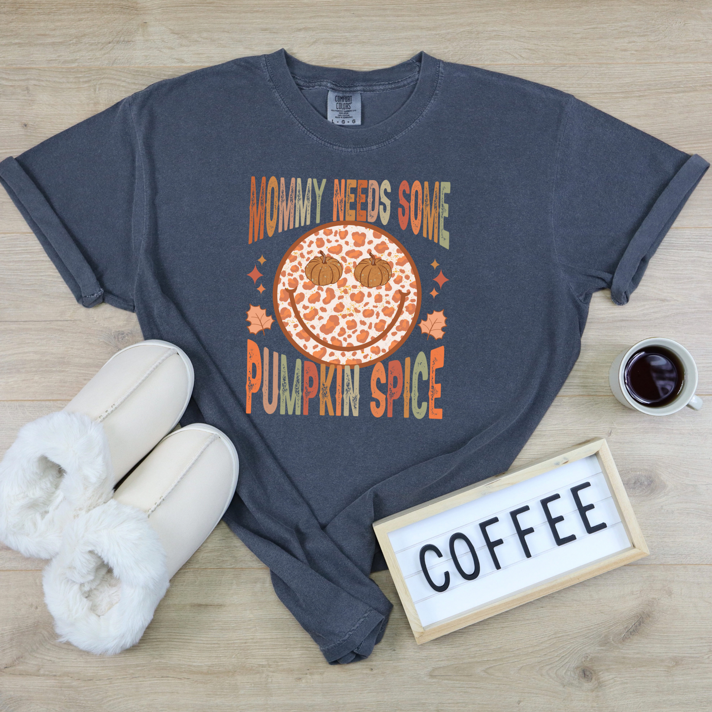 Mommy Pumpkin Spice Smiley Transfer
