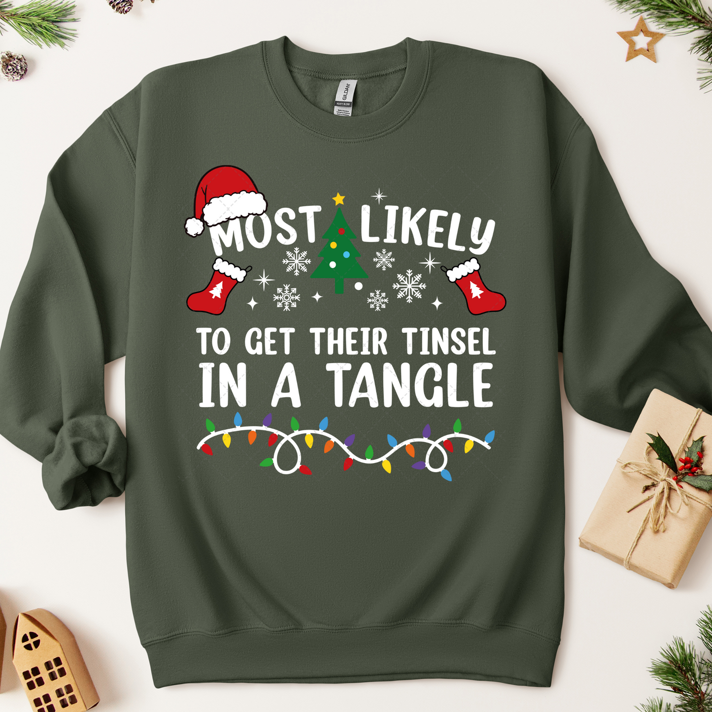 Most Likely To Get Their Tinsel In A Tangle Transfer