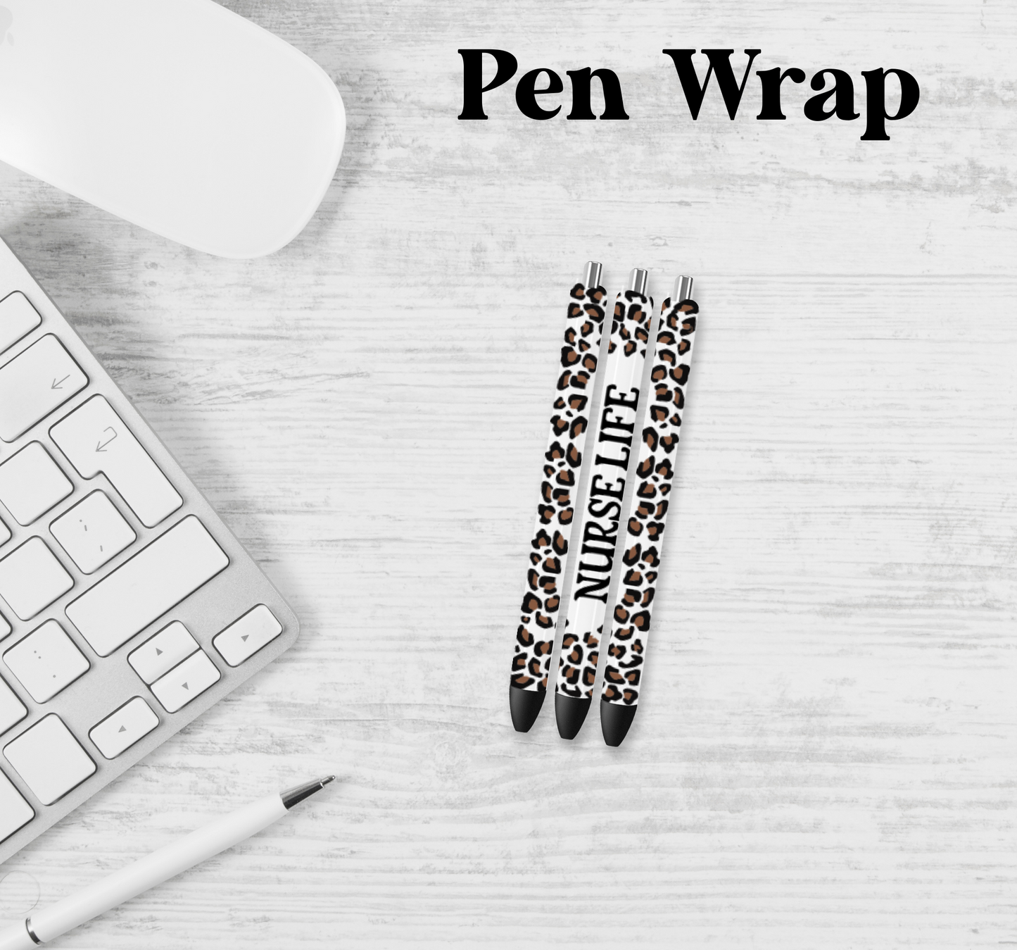 Nurse Life Leopard Pen Wrap Transfer