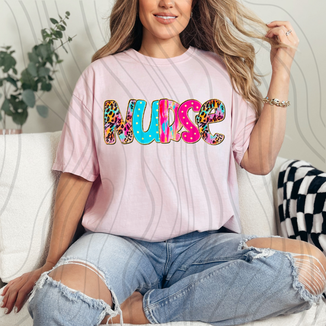 Nurse Pink Leopard Transfer