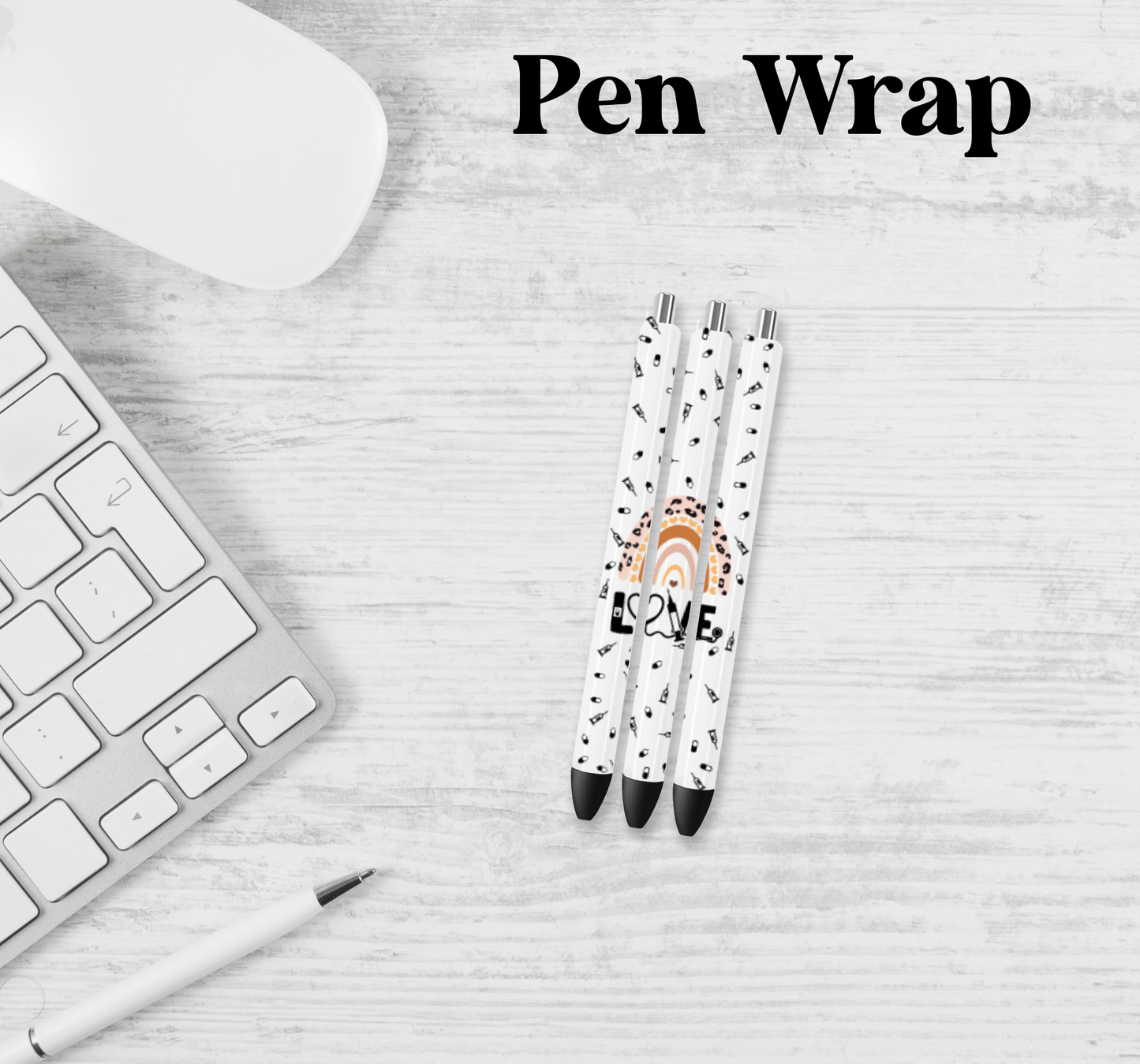Nurse Rainbow Pen Wrap Transfer