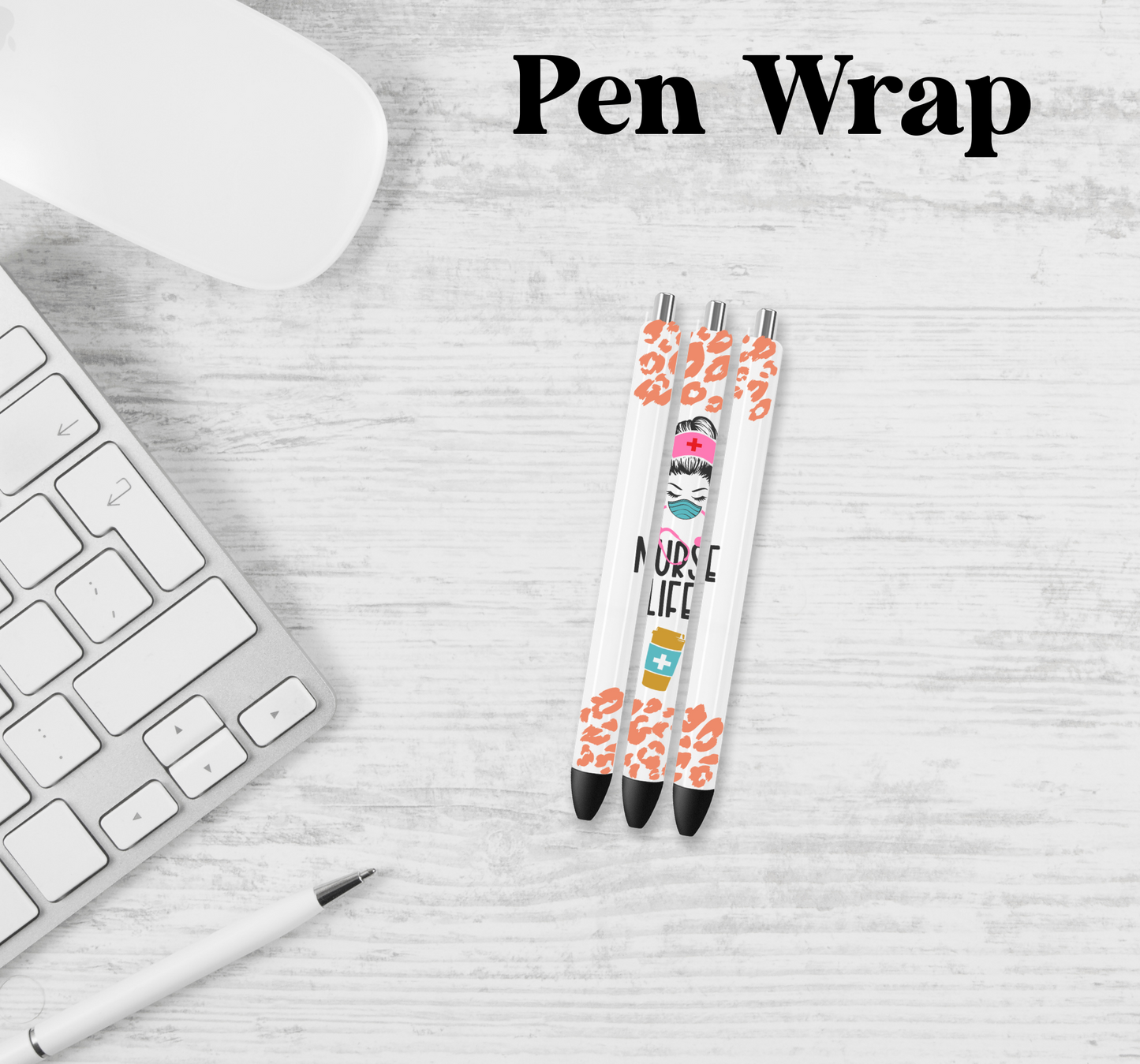 Orange Nurse Life Pen Wrap Transfer