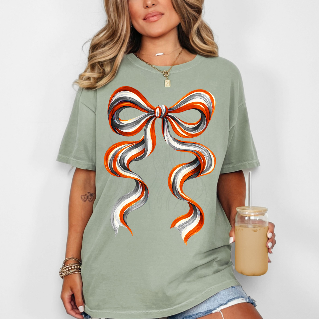 Orange White Long Bow Transfer