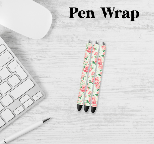 Pastel Pink Pen Wrap Transfer
