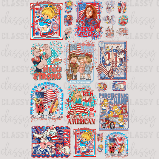 Patriotic Nostalgia  - 30x48 - PREMADE GANG SHEET