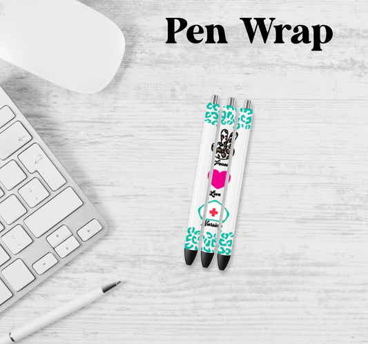 Peace Love Nurse Pen Wrap Transfer