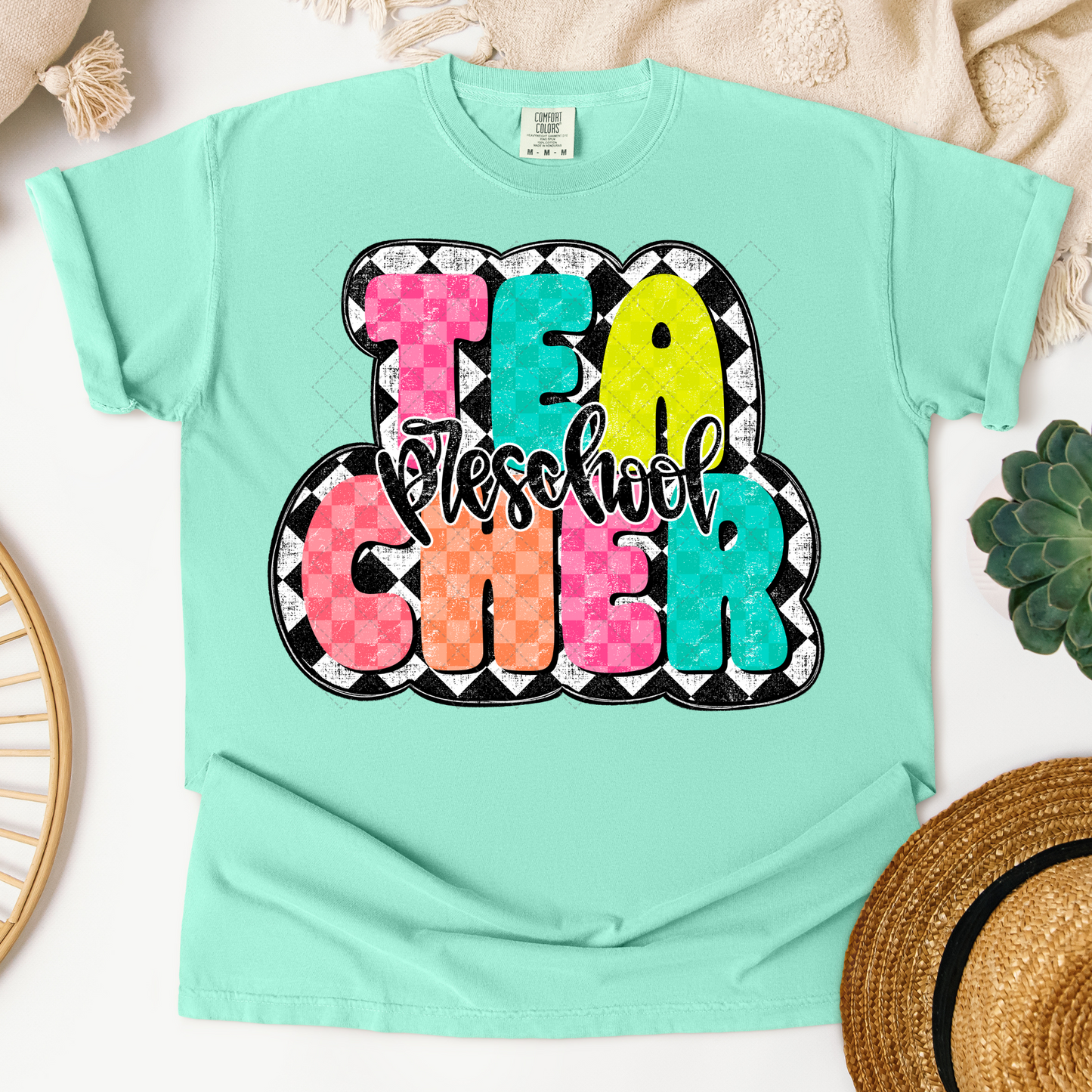 Preschool Teacher Checkered Transfer