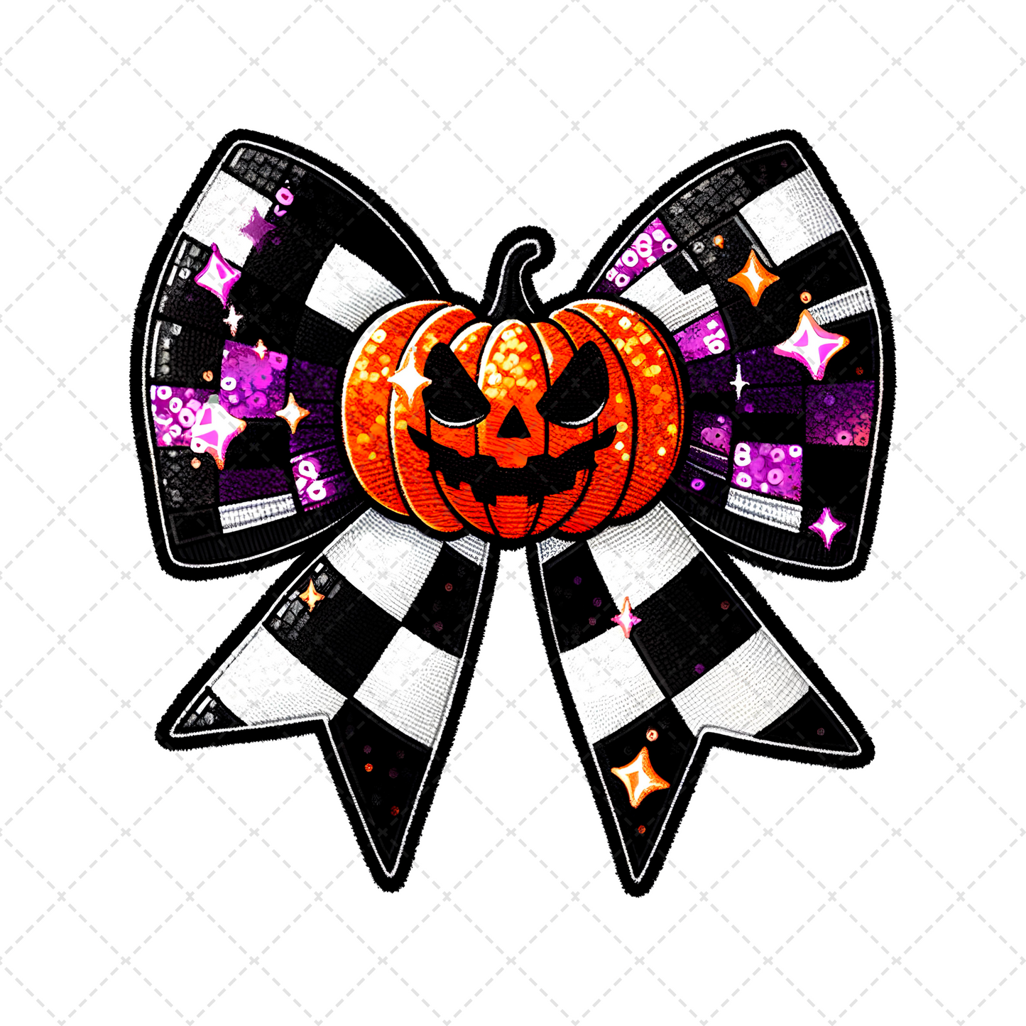 Jack O Lantern Bow Transfer