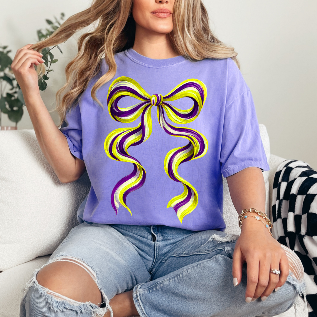 Purple Yellow Long Bow Transfer
