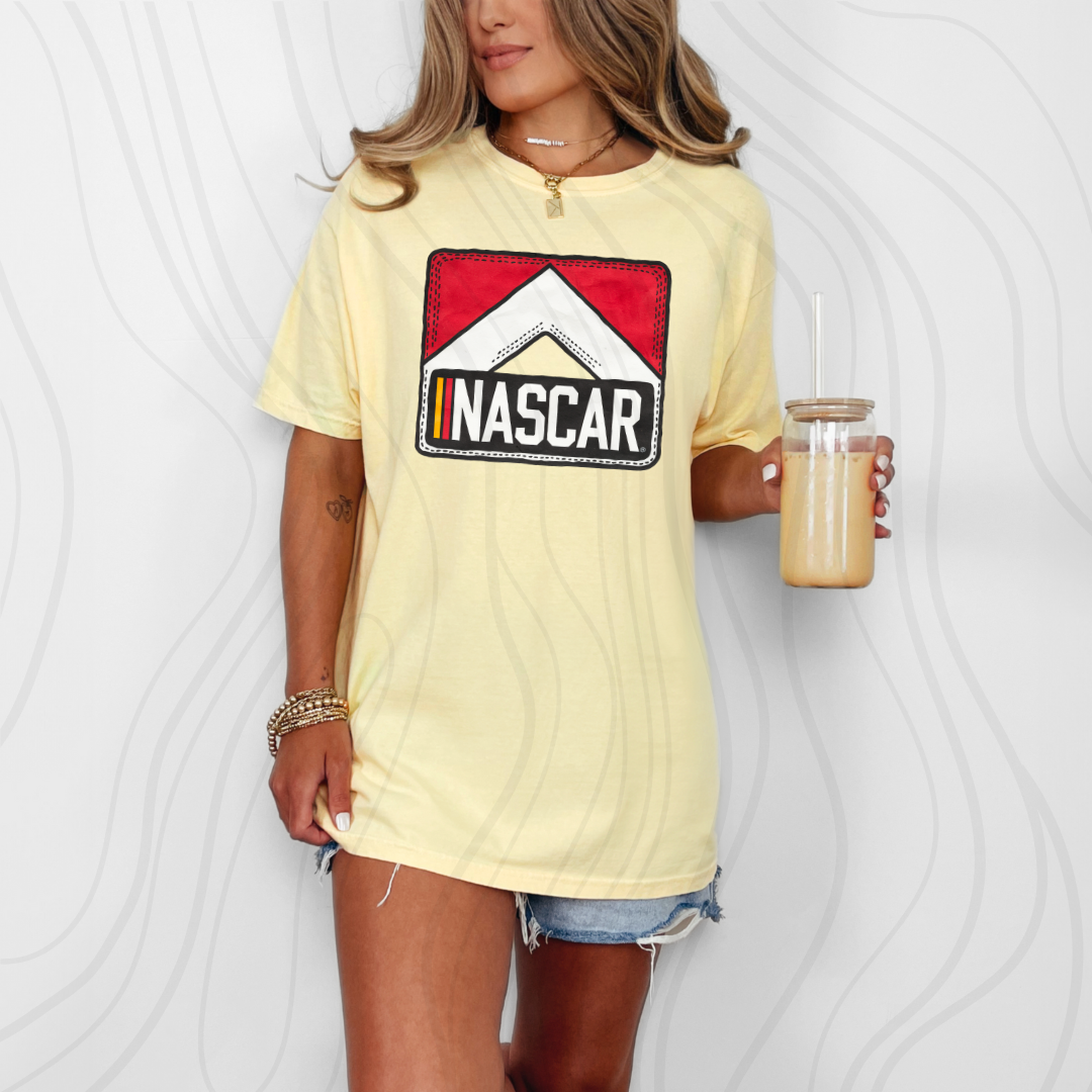 Racing Yellow Red Square Transfer