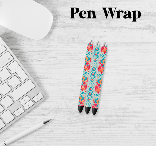 Red And Orange Pen Wrap Transfer