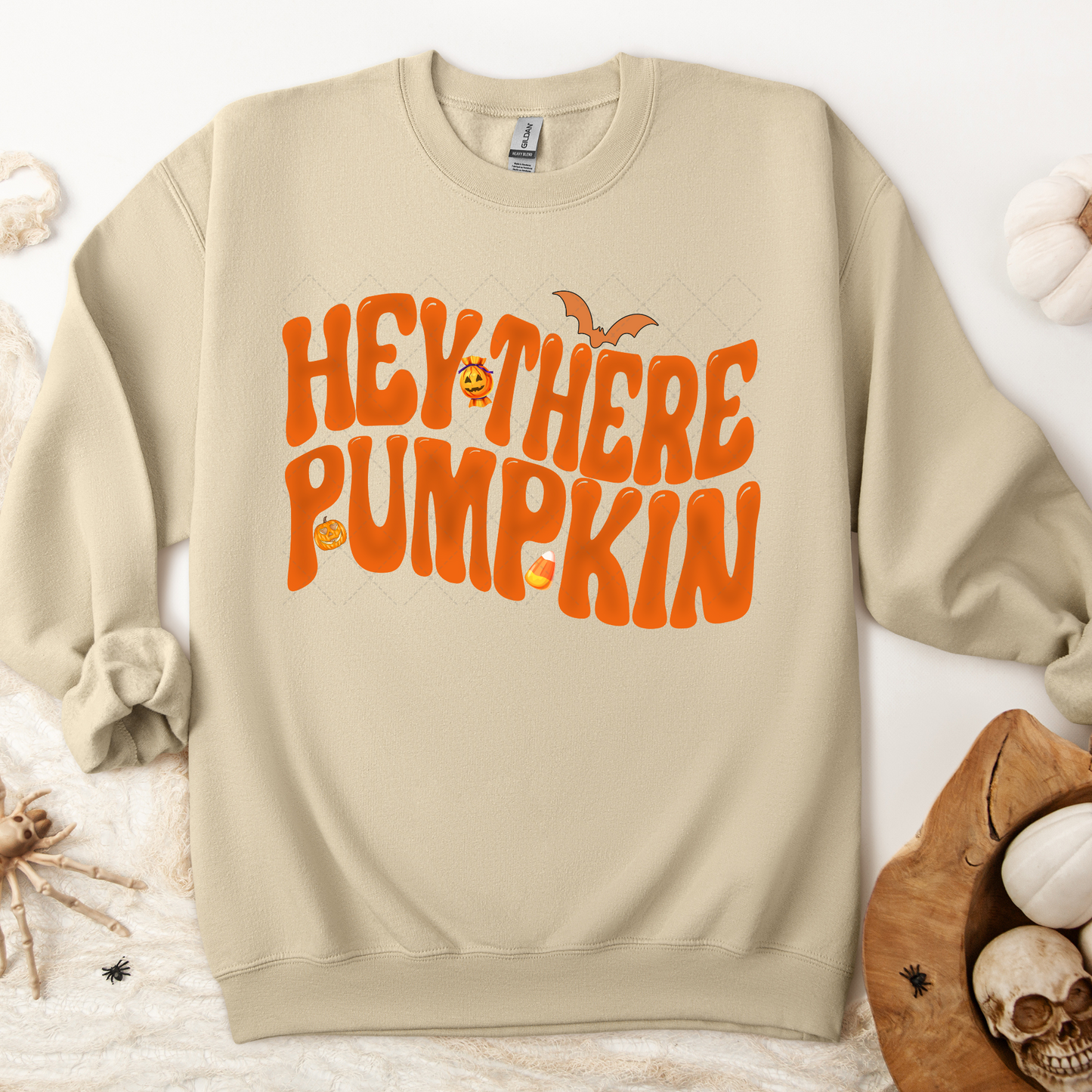 Retro Hey There Pumpkin Transfer