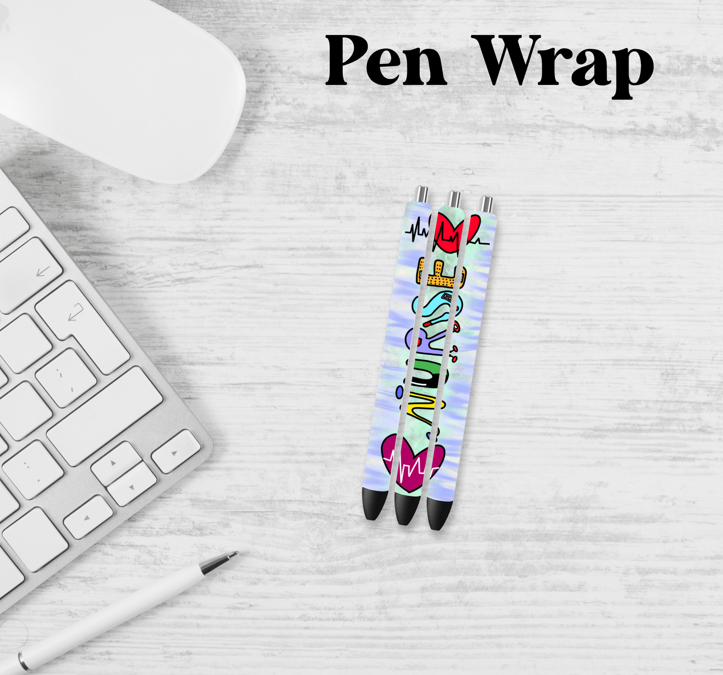 Retro Nurse Pen Wrap Transfer