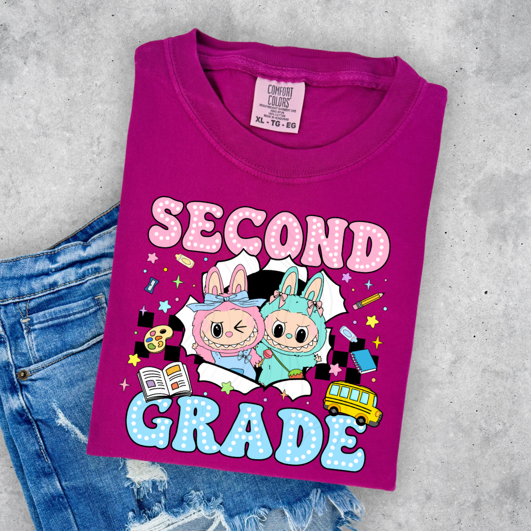 Second Grade Checkered Labubu Transfer