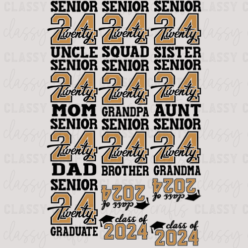 Senior Family Bundle - 30x48 - PREMADE GANG SHEET