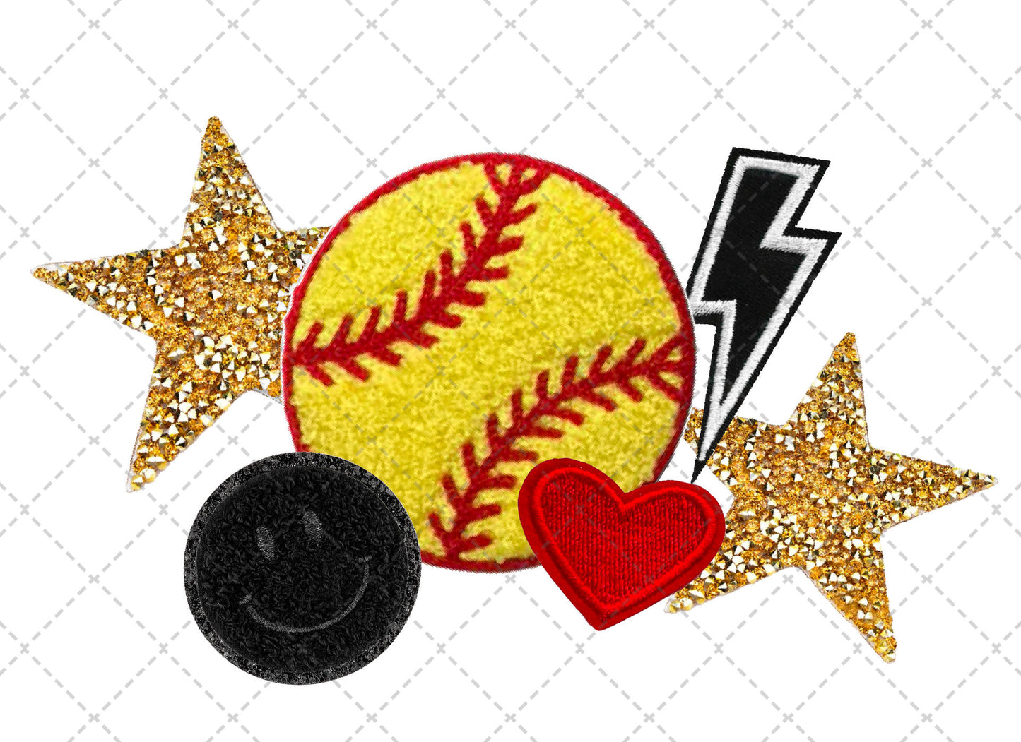 Softball Faux Patch Transfer
