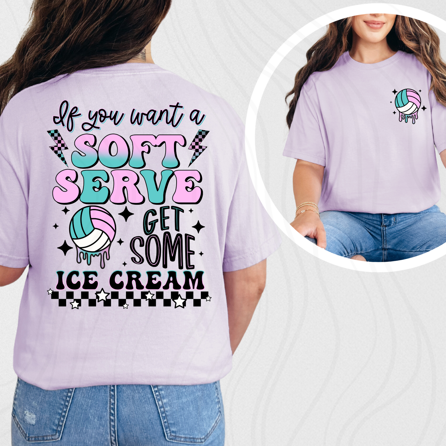 Soft Serve Volleyball Transfer ** TWO PART* SOLD SEPARATELY**