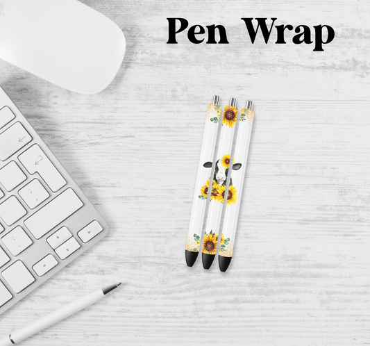 Sunflower Cow Pen Wrap Transfer