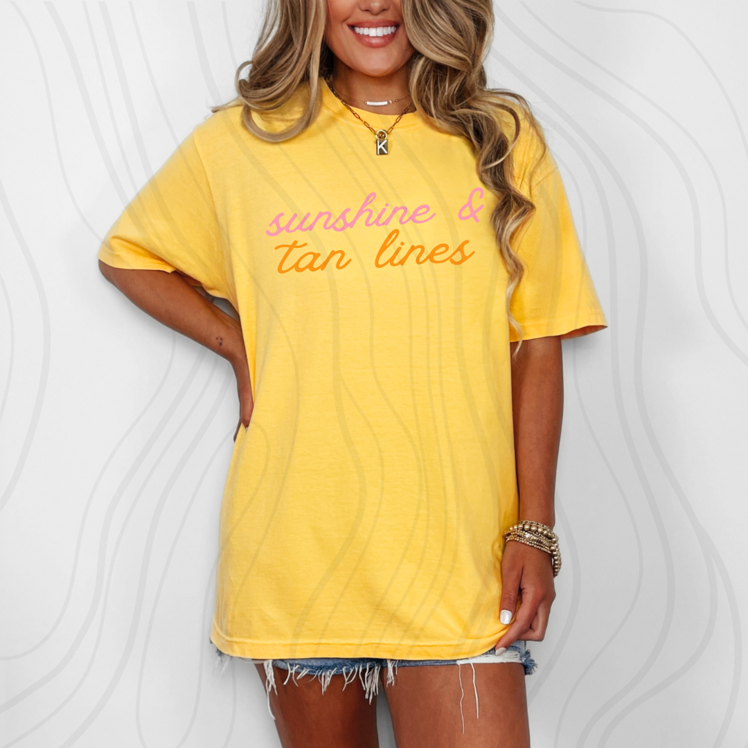 Sunshine & Tan Lines Pink And Orange Transfer
