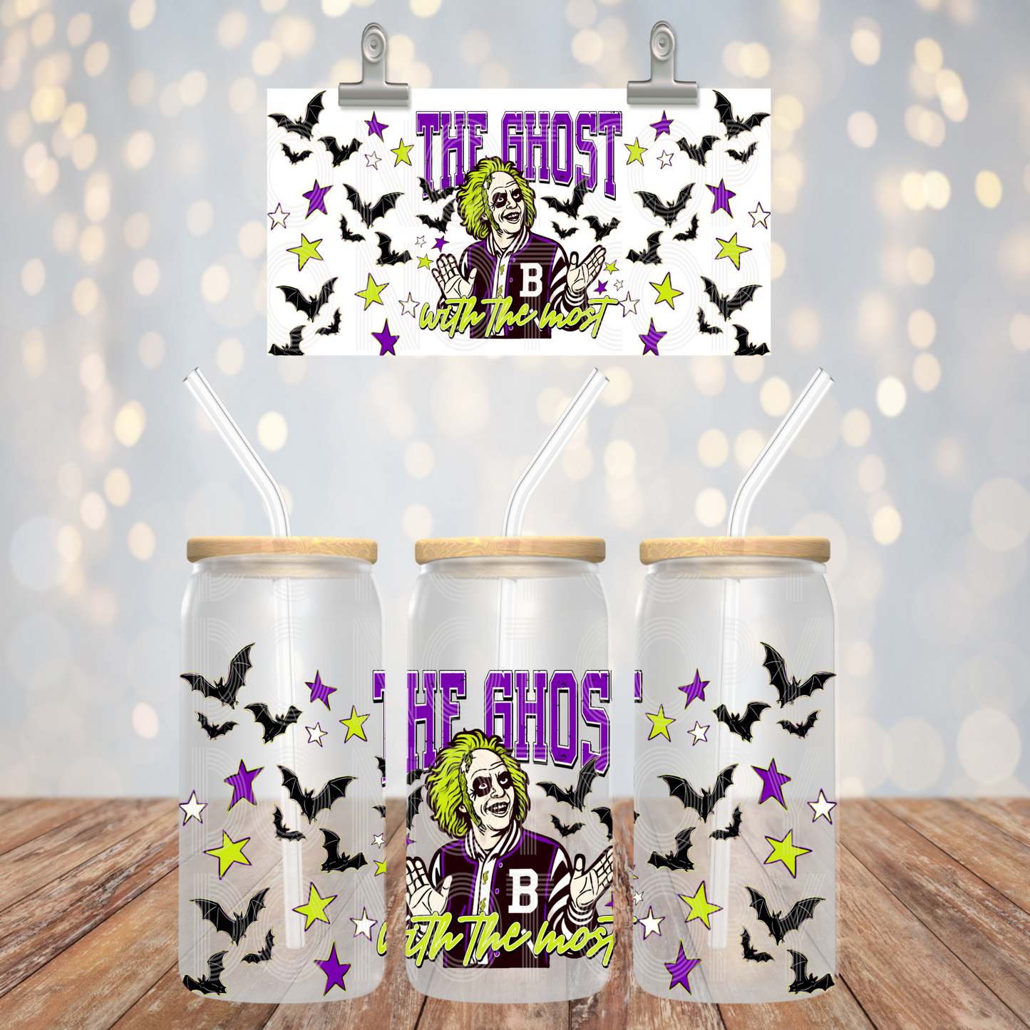 The Ghost 16oz Libbey Wrap Transfer