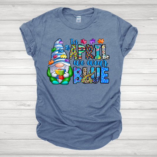 In April We Wear Blue Transfer