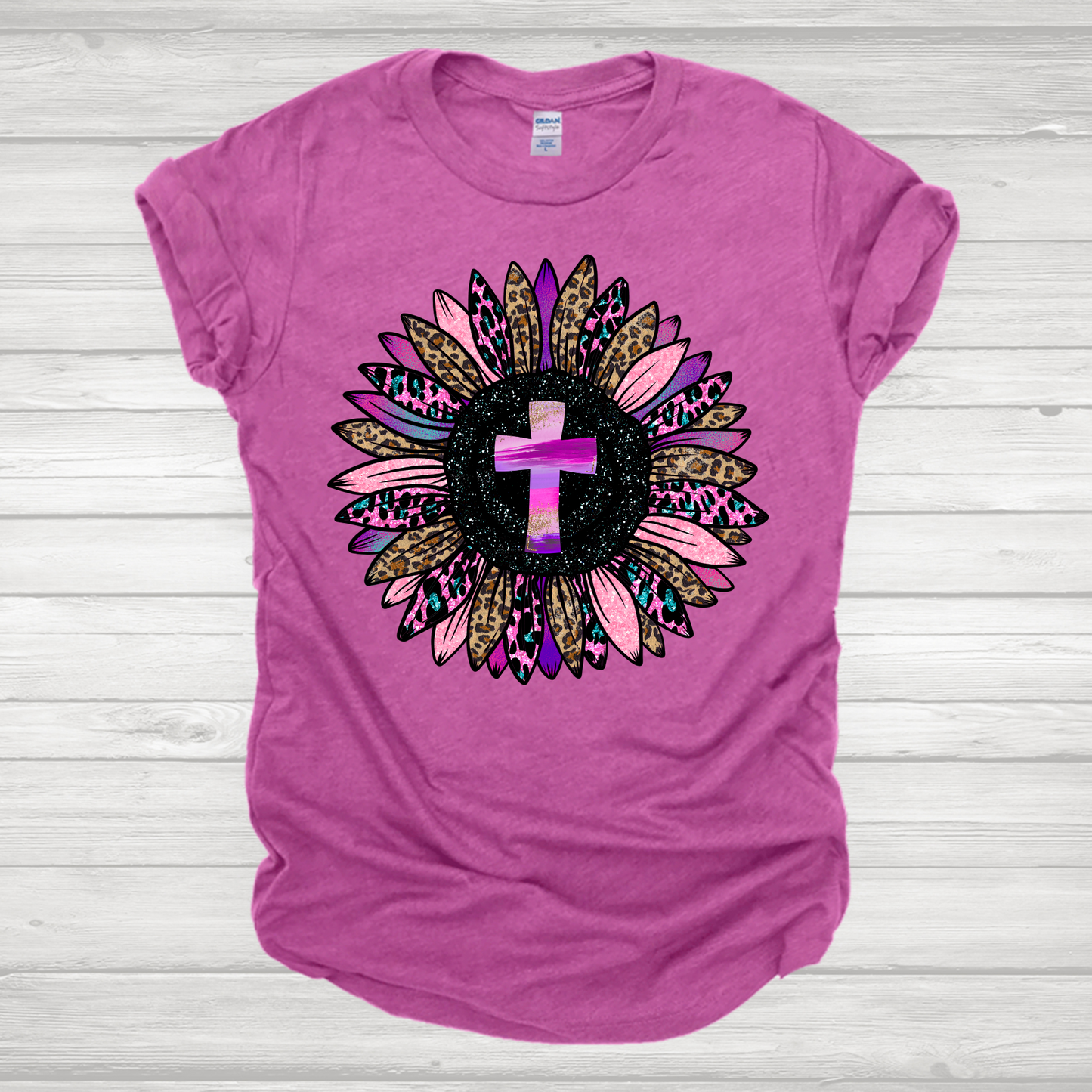 Sunflower Cross Transfer