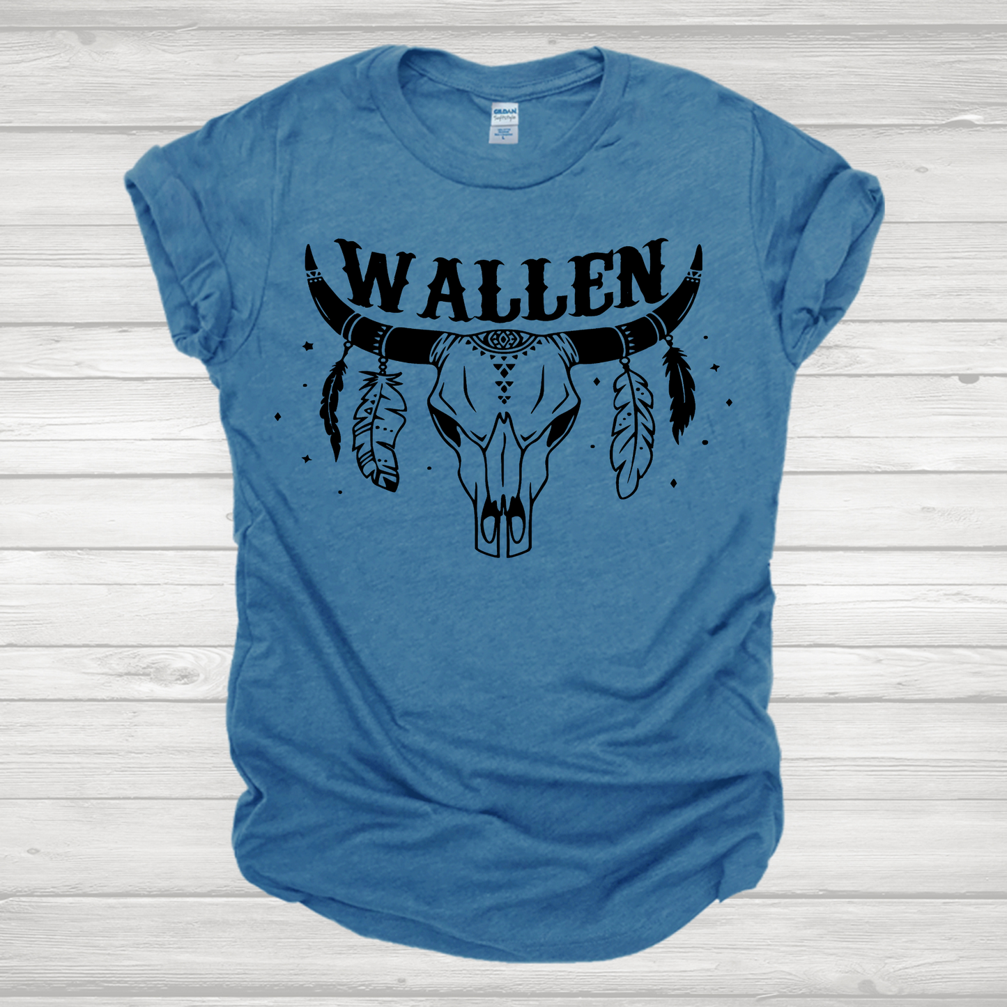 M.W. Boho Cow Skull Transfer