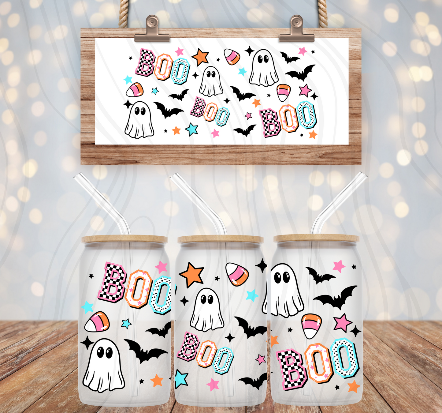Varsity Boo 16oz Libbey Wrap Transfer