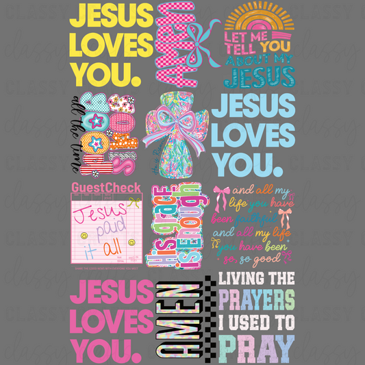 Jesus Loves You - 30x48 - PREMADE GANG SHEET