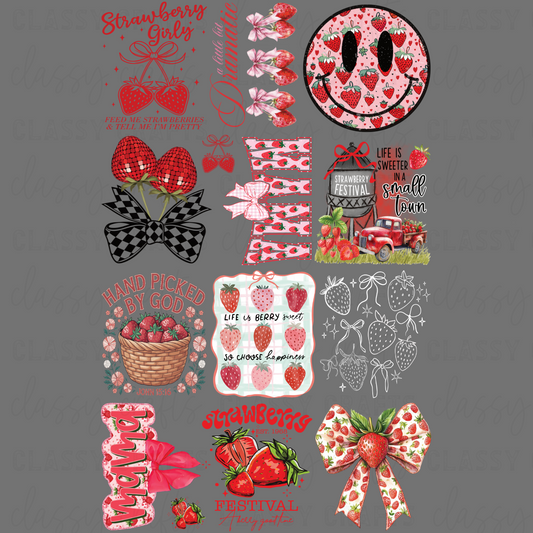 Strawberry Girly - 30x48 - PREMADE GANG SHEET
