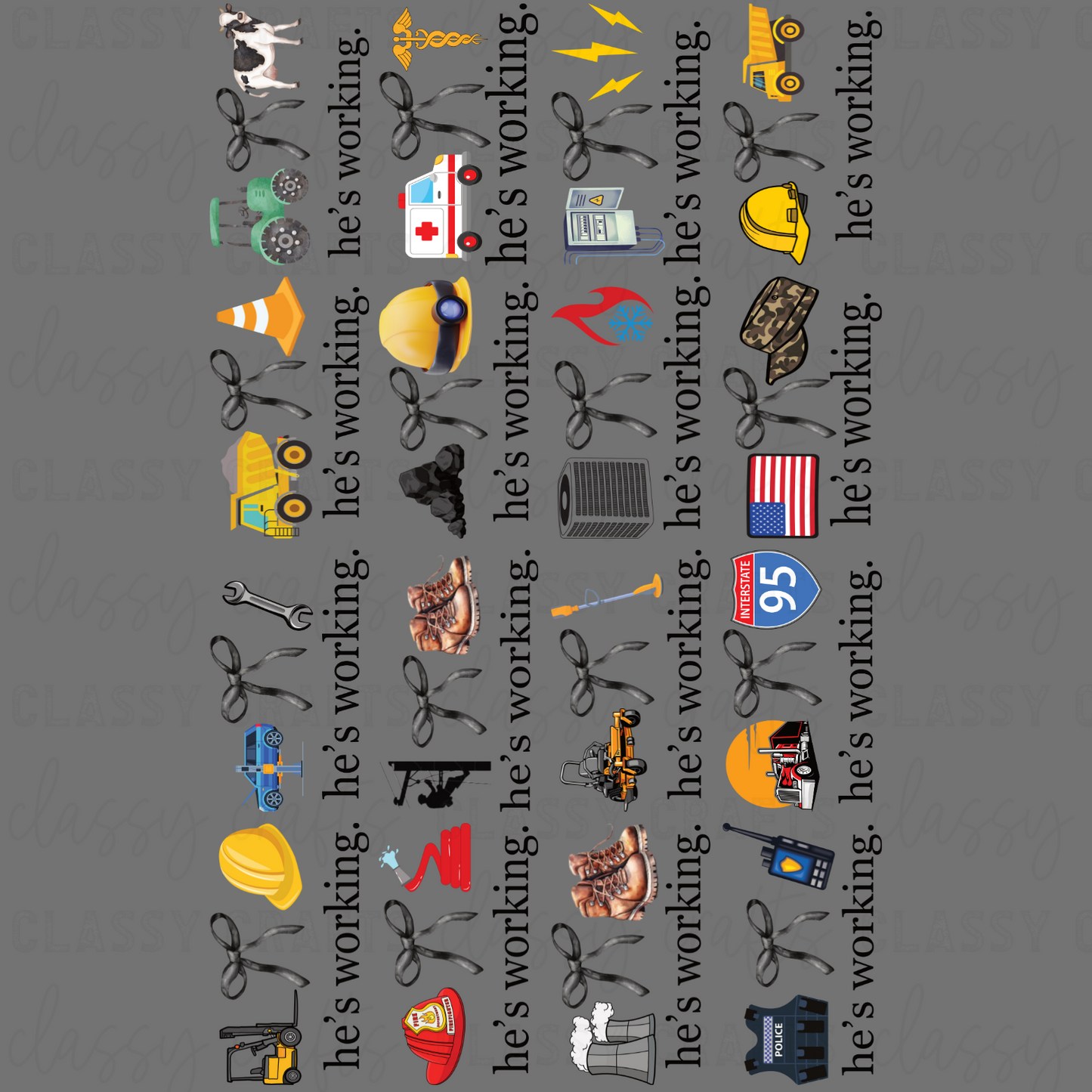 He's Working - 30x48 - PREMADE GANG SHEET