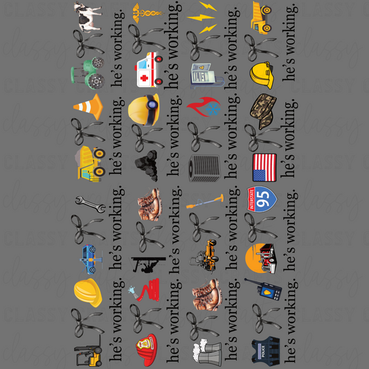 He's Working - 30x48 - PREMADE GANG SHEET