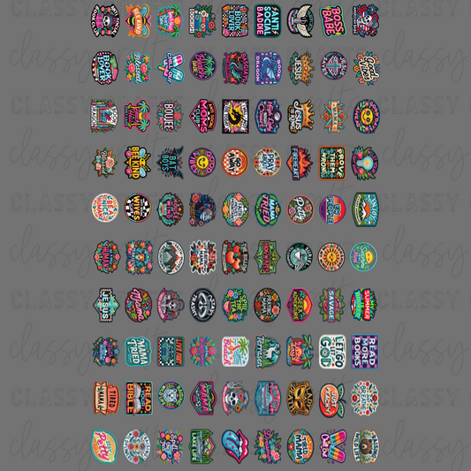 Bright Hat Patches - 30x48 - PREMADE GANG SHEET