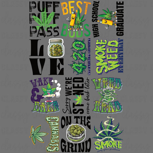 Puff Puff Pass - 30x48 - PREMADE GANG SHEET