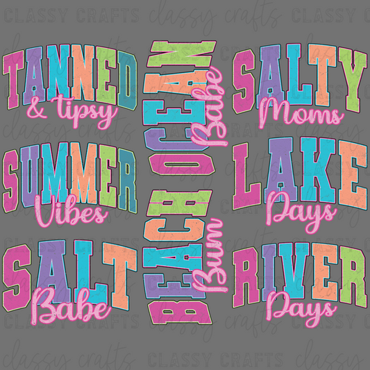 Neon Summer Varsity - 30x24 - PREMADE GANG SHEET