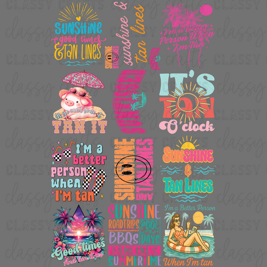 Sunshine & Tan Lines - 30x48 - PREMADE GANG SHEET
