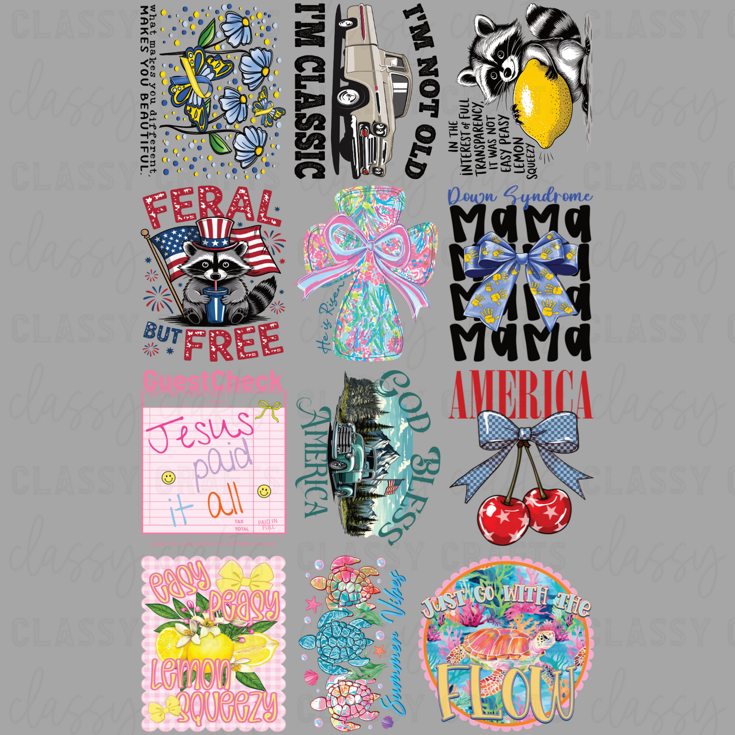 Classic Misc - 30x48 - PREMADE GANG SHEET