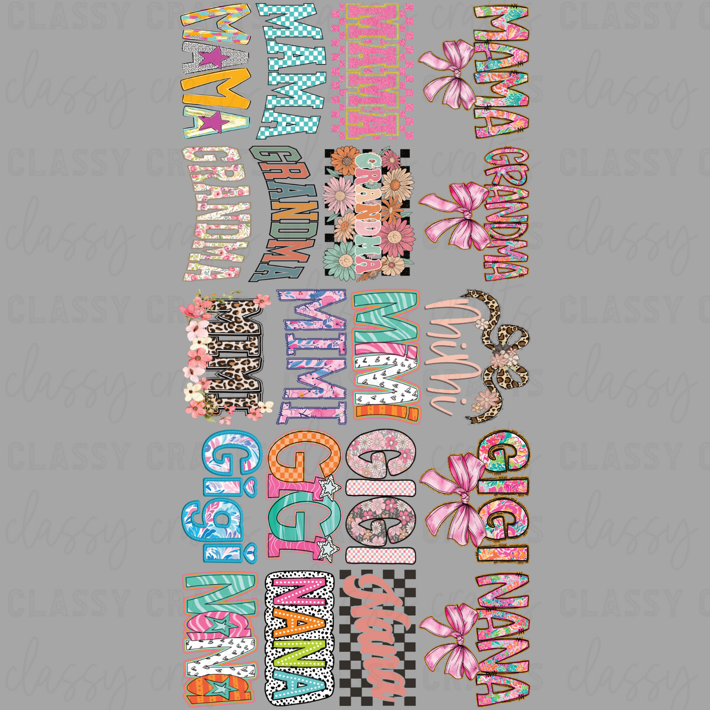 Mother's Day Colorful - 30x60 - PREMADE GANG SHEET