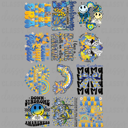 Down Syndrome Awareness - 30x48 - PREMADE GANG SHEET