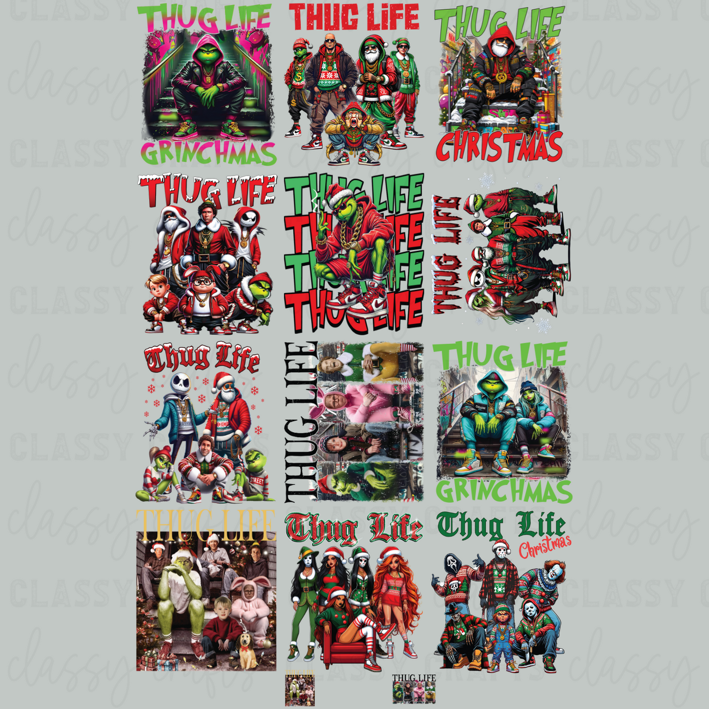 Christmas Thug Life - 30x48 - PREMADE GANG SHEET