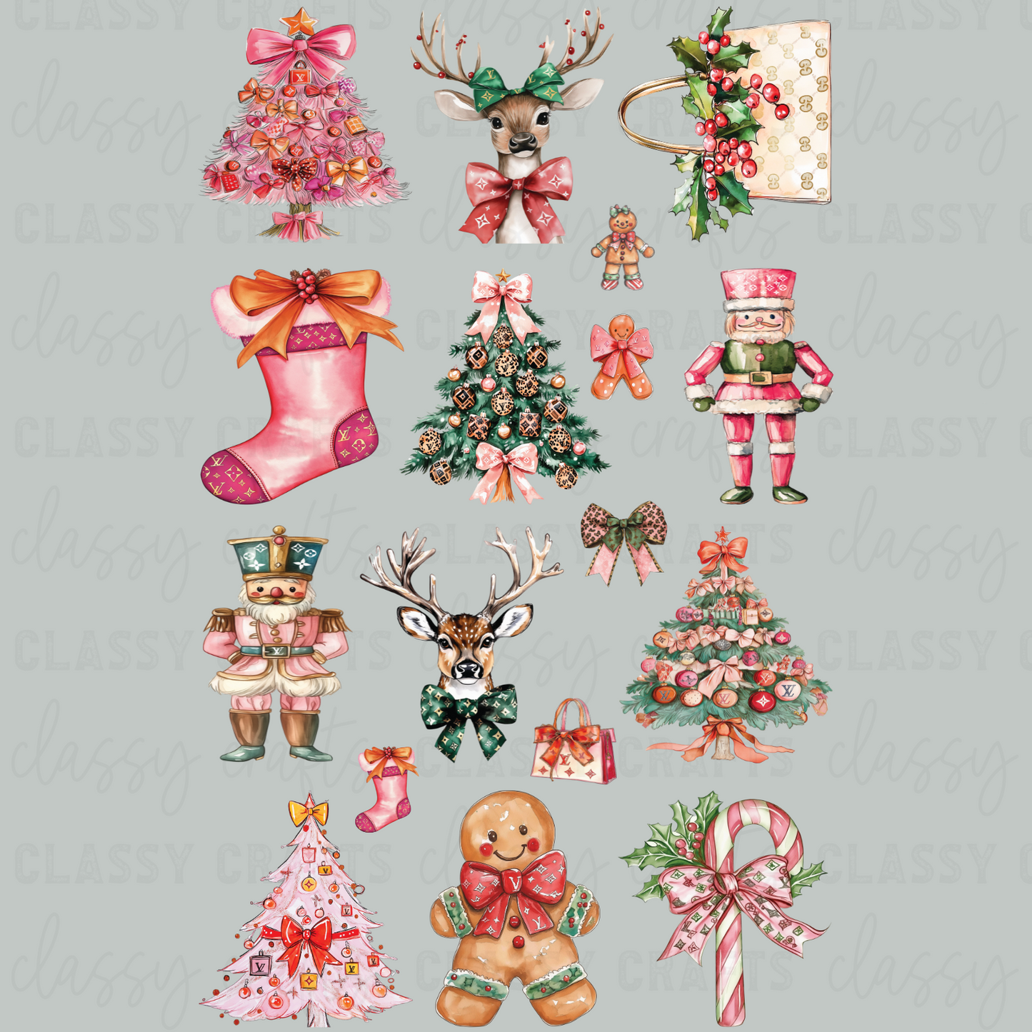 Designer Christmas - 30x48 - PREMADE GANG SHEET