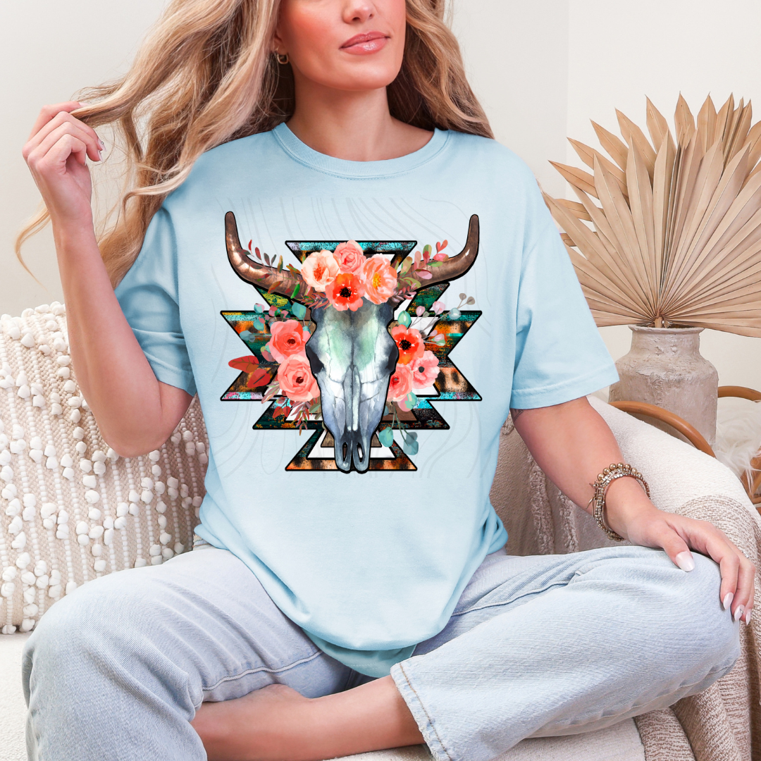 Western Floral Head Transfer