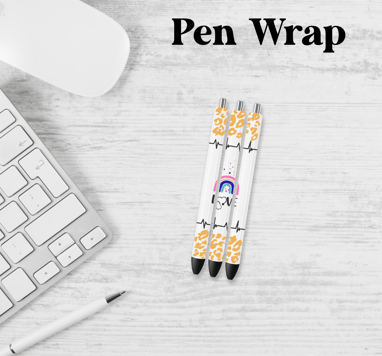 Yellow Love Nurse Pen Wrap Transfer