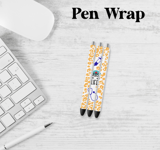 Yellow Nurse Life Pen Wrap Transfer
