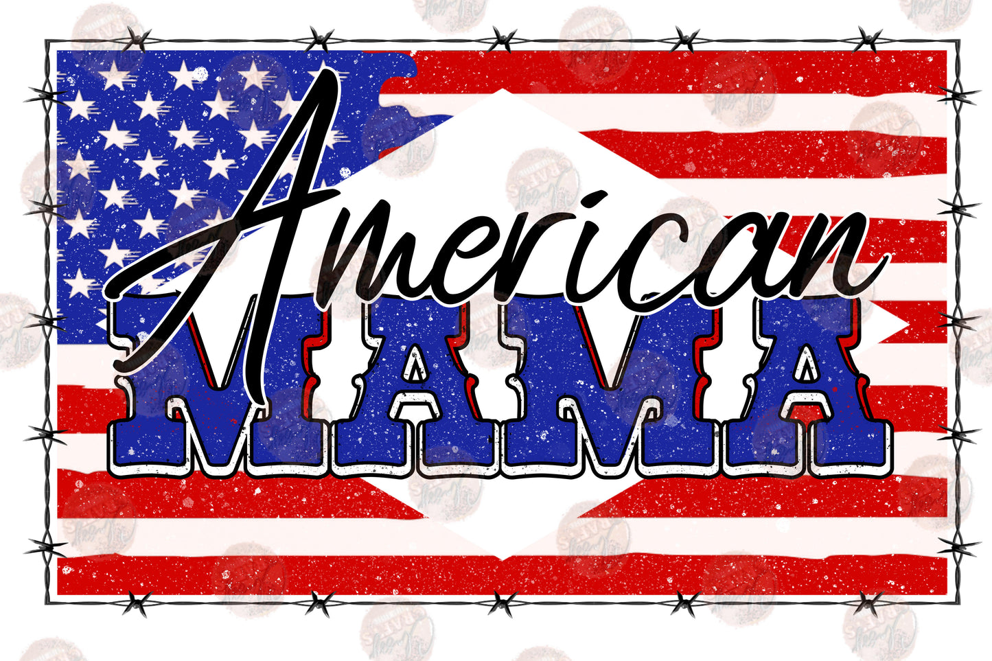 American Mama Flag Transfer