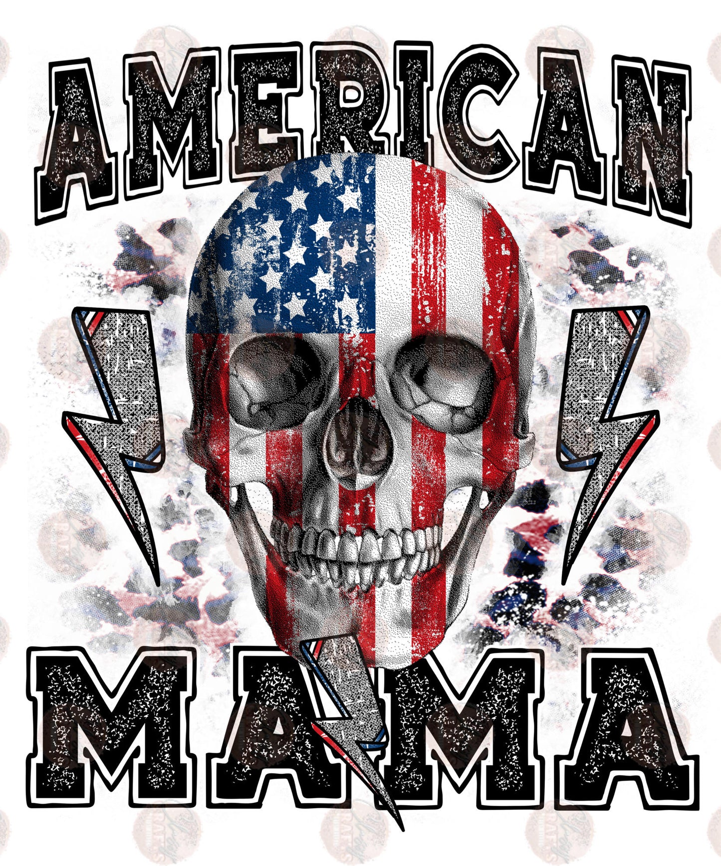 American Mama Skull Transfer