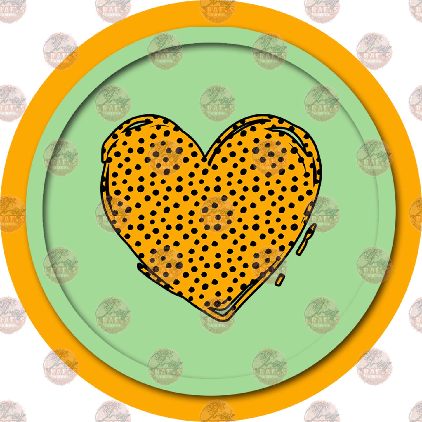 Animal Print Heart Car Coaster - Sublimation Transfer