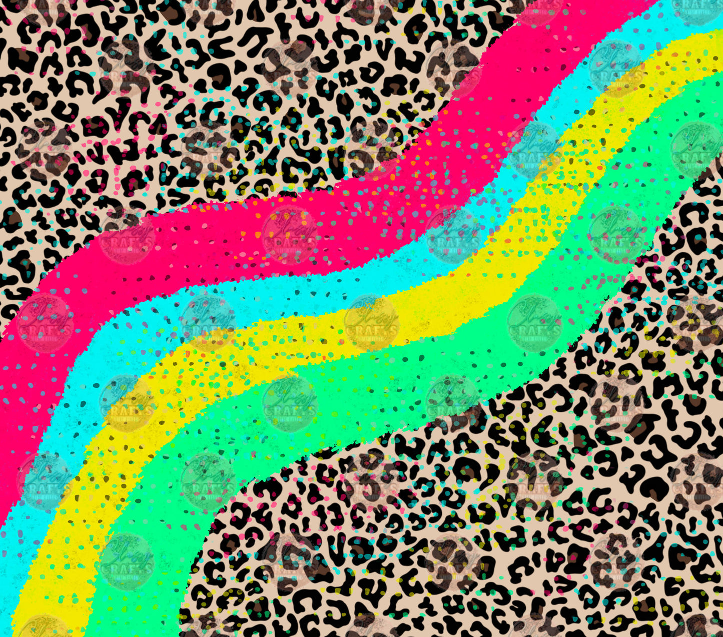 Animal Print Neon 3 Tumbler Wrap