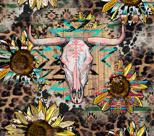 Aztech Skull & Sunflower Tumbler Wrap